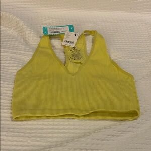 FP Movement by Free People Vibrant Yellow Ribbed Crop Top